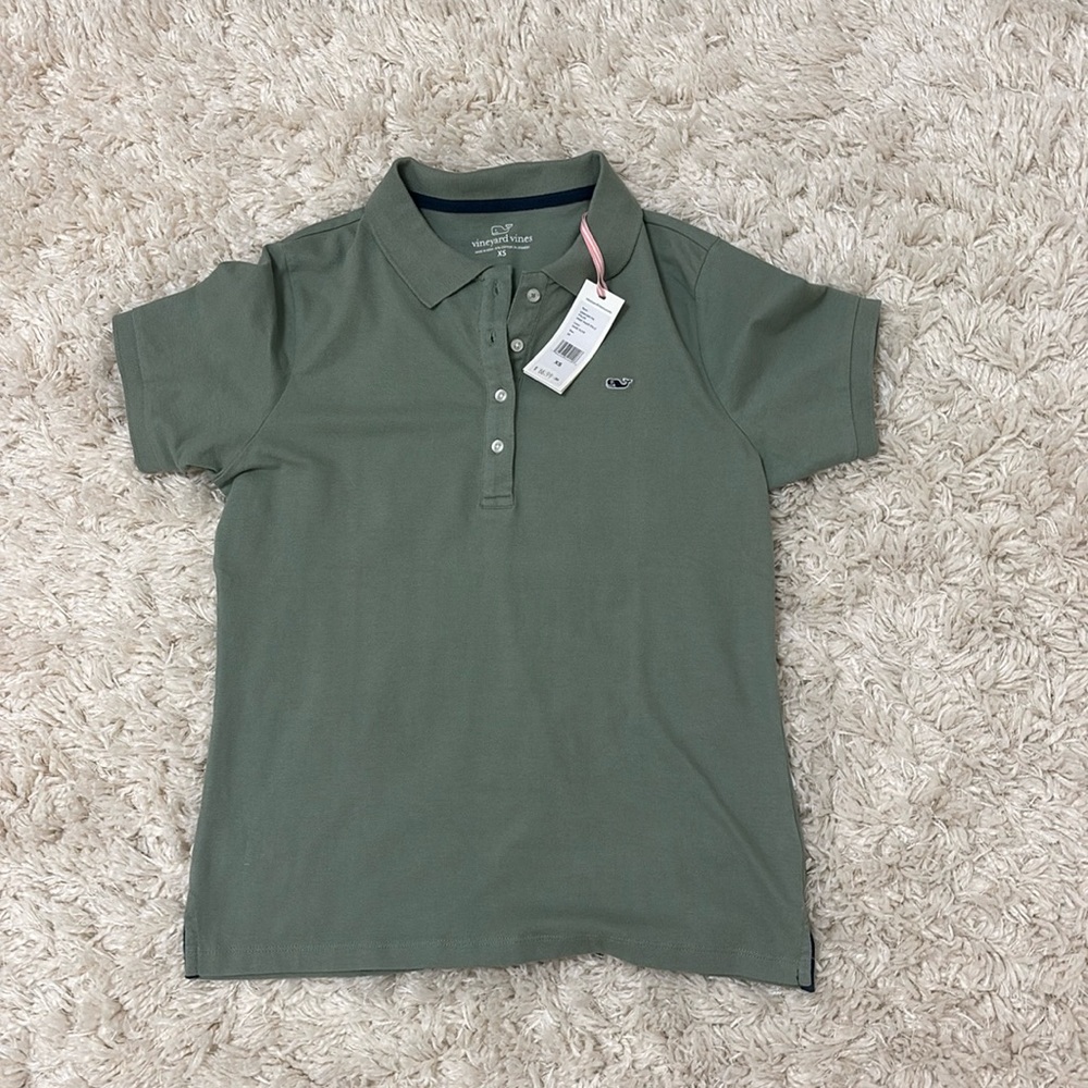 NWT Vineyard Vines Sage Green Button Down Polo Shirt
